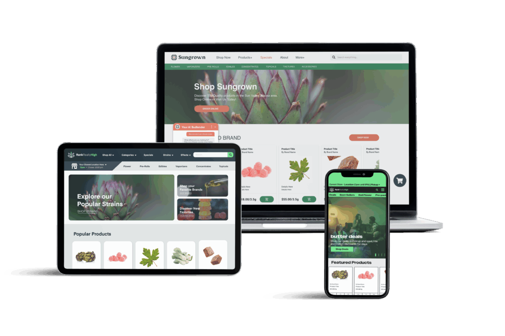 Cellphone, tablet and laptop with the best industry ecommerce platform and ai helper
