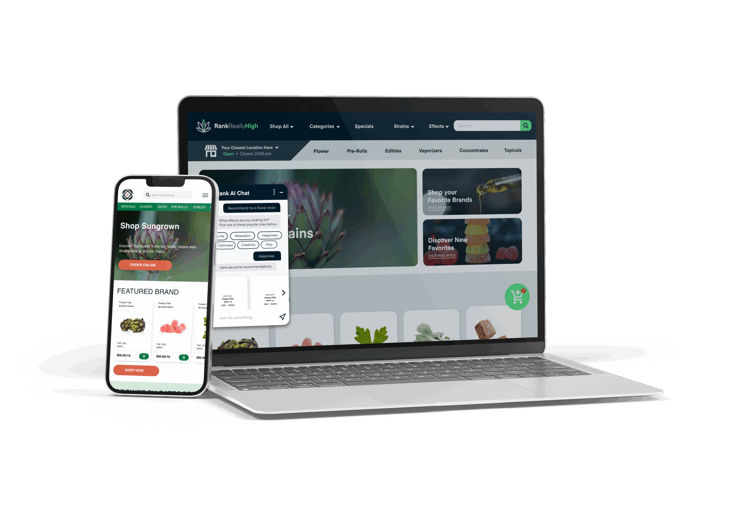 Cellphone and laptop with the best industry ecommerce platform and ai helper