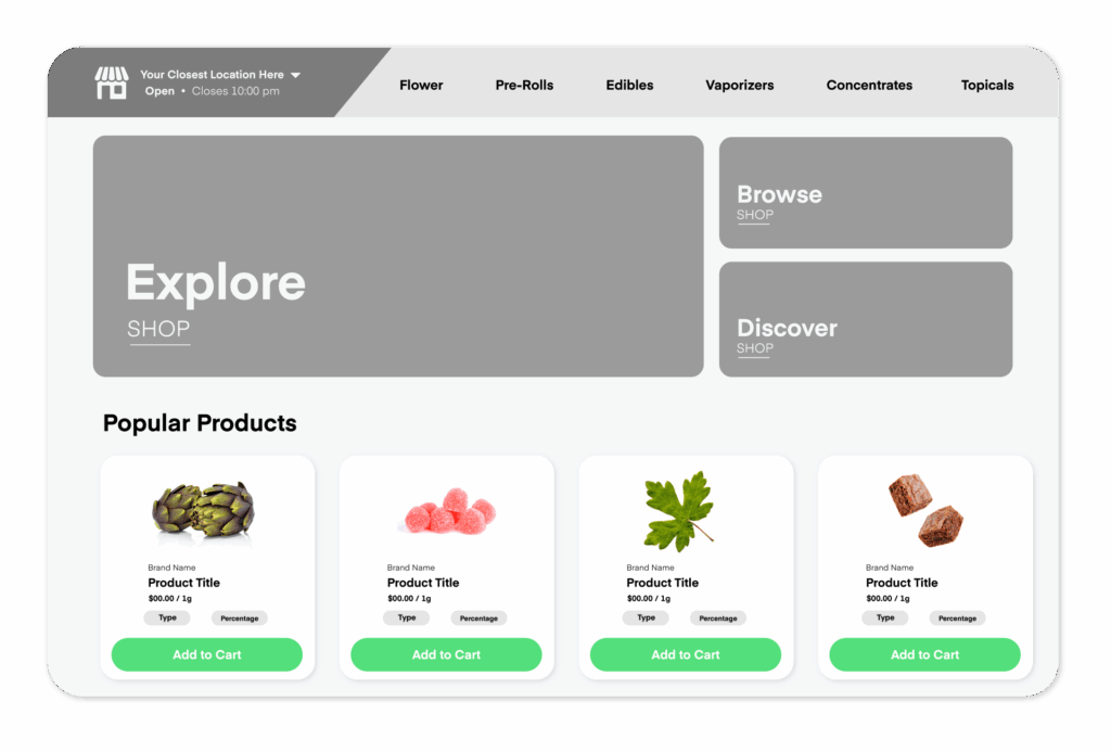 Example of native ecommerce website