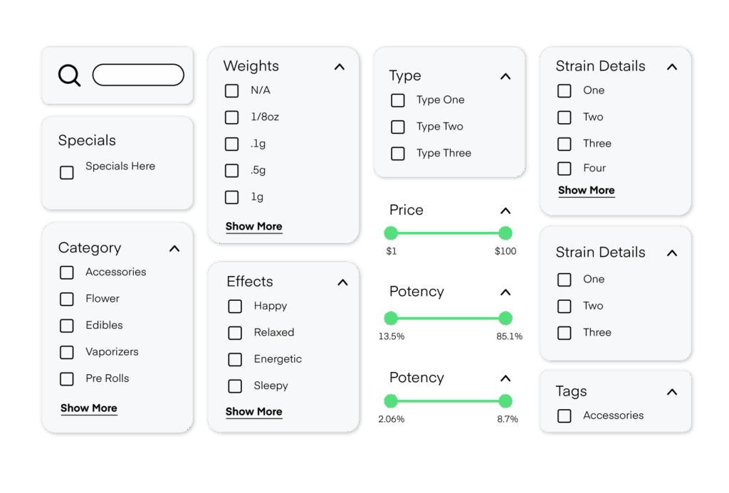 Rank Really High's advanced filtering system that allows customers find exactly what they are looking for