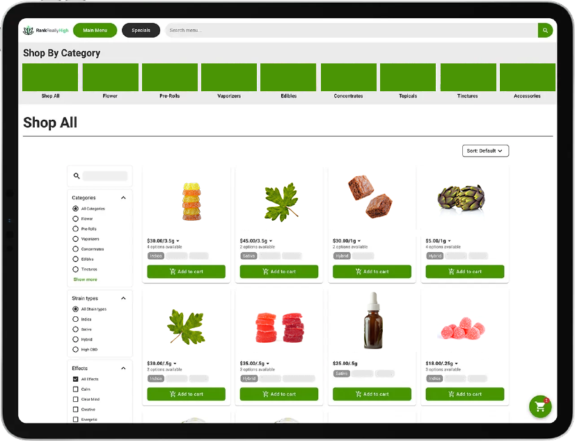 RankKiosk Tablet showing Rank Kiosk which is an instore solution that allwos customers to browse and purchase with ease.